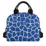 Blue Giraffe Print Insulated Lunch Bag