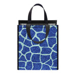 Blue Giraffe Print Insulated Lunch Tote