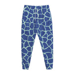 Blue Giraffe Print Jogger Pants