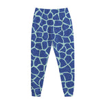 Blue Giraffe Print Jogger Pants