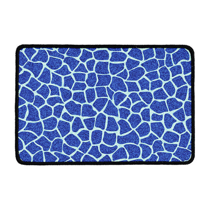Blue Giraffe Print Kitchen Mat