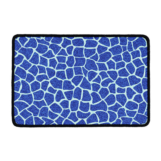 Blue Giraffe Print Kitchen Mat