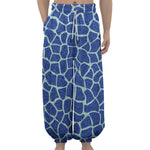 Blue Giraffe Print Lantern Pants