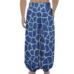 Blue Giraffe Print Lantern Pants