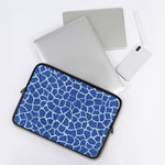 Blue Giraffe Print Laptop Sleeve