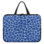 Blue Giraffe Print Laptop Sleeve With Handle