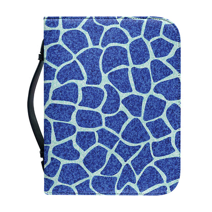 Blue Giraffe Print Leather Bible Cover
