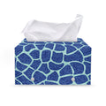Blue Giraffe Print Leather Tissue Box Cover