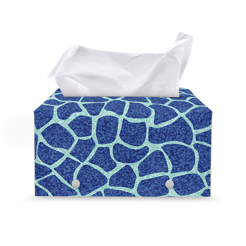 Blue Giraffe Print Leather Tissue Box Cover