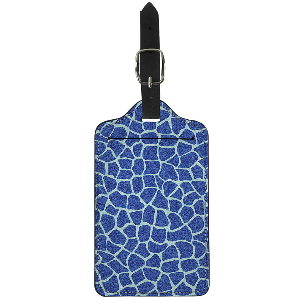 Blue Giraffe Print Luggage Tag