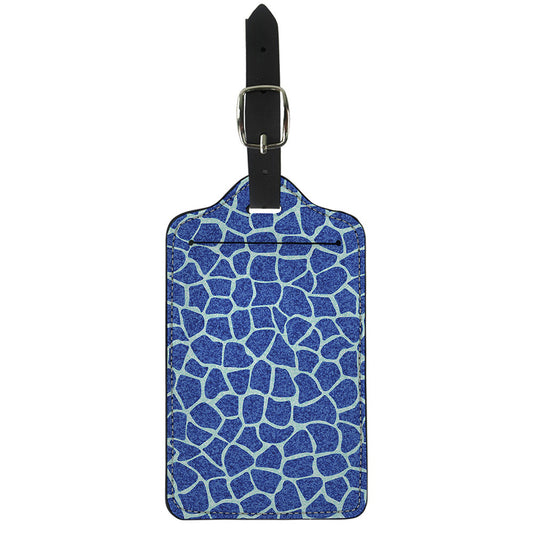 Blue Giraffe Print Luggage Tag