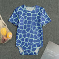 Blue Giraffe Print Men's Bodysuit
