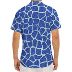 Blue Giraffe Print Men's Deep V-Neck Shirt