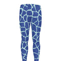 Blue Giraffe Print Men's Leggings