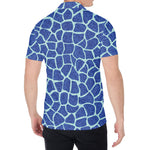 Blue Giraffe Print Men's Shirt