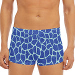 Blue Giraffe Print Men's Short Boxer Briefs