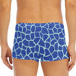 Blue Giraffe Print Men's Short Boxer Briefs