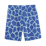 Blue Giraffe Print Men's Sports Shorts