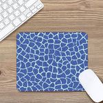 Blue Giraffe Print Mouse Pad