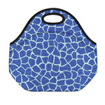 Blue Giraffe Print Neoprene Lunch Bag