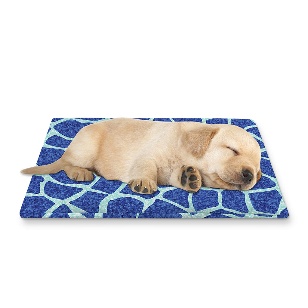 Blue Giraffe Print Pet Cooling Mat Cover