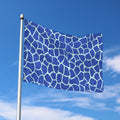 Blue Giraffe Print Polyester Flag