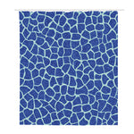Blue Giraffe Print Polyester Shower Curtain