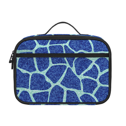 Blue Giraffe Print Portable Lunch Bag