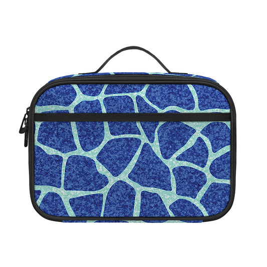 Blue Giraffe Print Portable Lunch Bag
