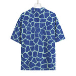 Blue Giraffe Print Rayon Hawaiian Shirt