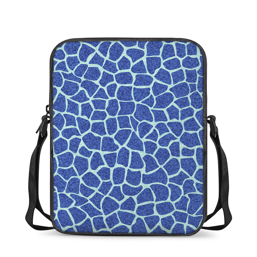 Blue Giraffe Print Rectangular Crossbody Bag