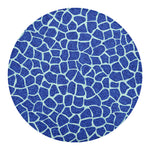 Blue Giraffe Print Round Blanket