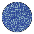 Blue Giraffe Print Round Floor Mat