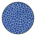 Blue Giraffe Print Round Floor Mat