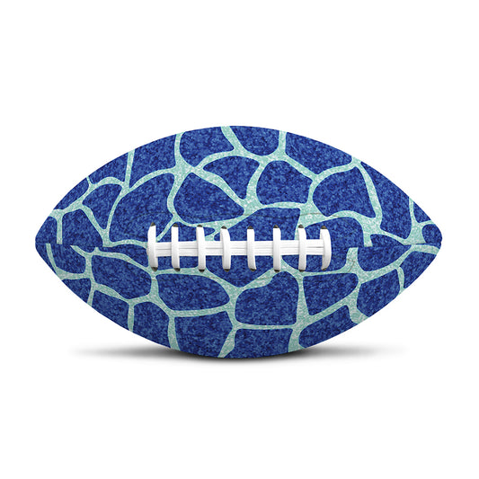 Blue Giraffe Print Rugby Ball
