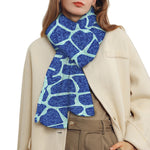 Blue Giraffe Print Scarf