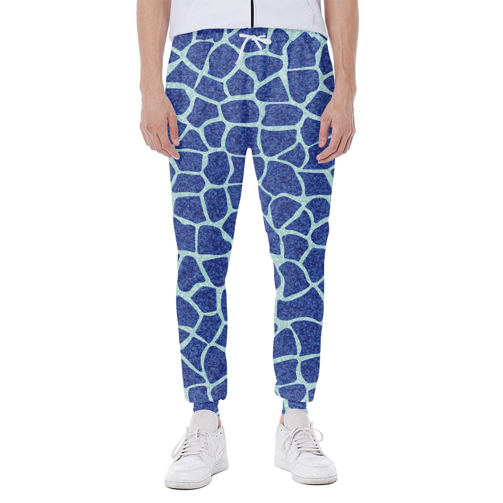 Blue Giraffe Print Scuba Joggers