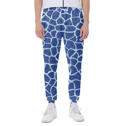 Blue Giraffe Print Scuba Joggers