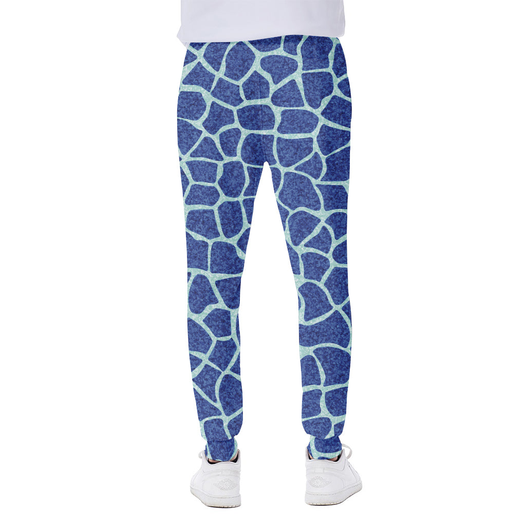 Blue Giraffe Print Scuba Joggers