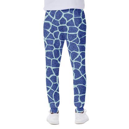 Blue Giraffe Print Scuba Joggers