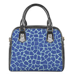 Blue Giraffe Print Shoulder Handbag