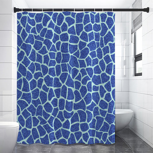 Blue Giraffe Print Shower Curtain