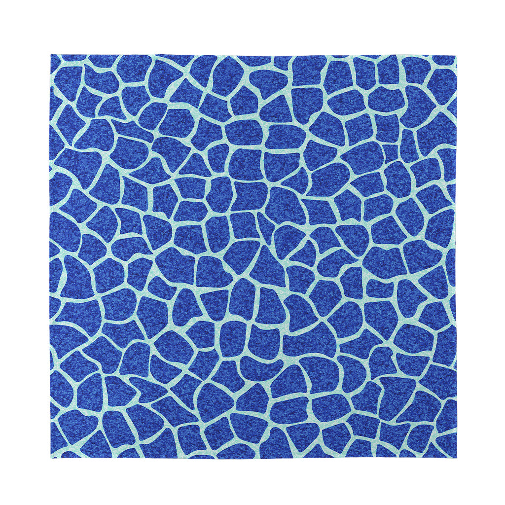 Blue Giraffe Print Silk Bandana