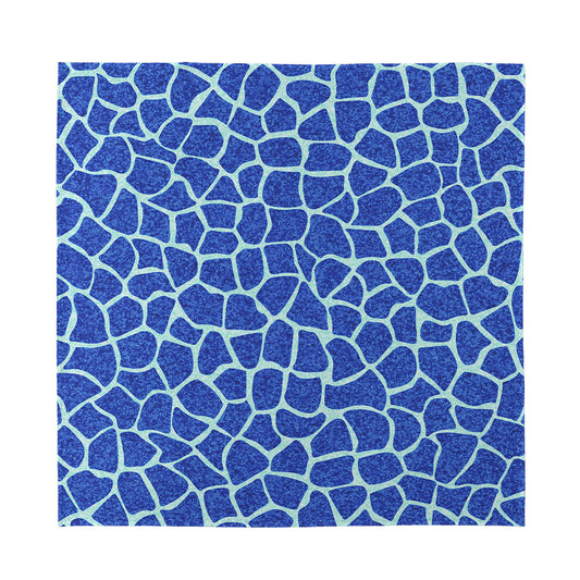 Blue Giraffe Print Silk Bandana