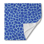 Blue Giraffe Print Silk Bandana