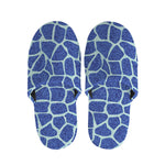 Blue Giraffe Print Slippers