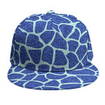 Blue Giraffe Print Snapback Cap