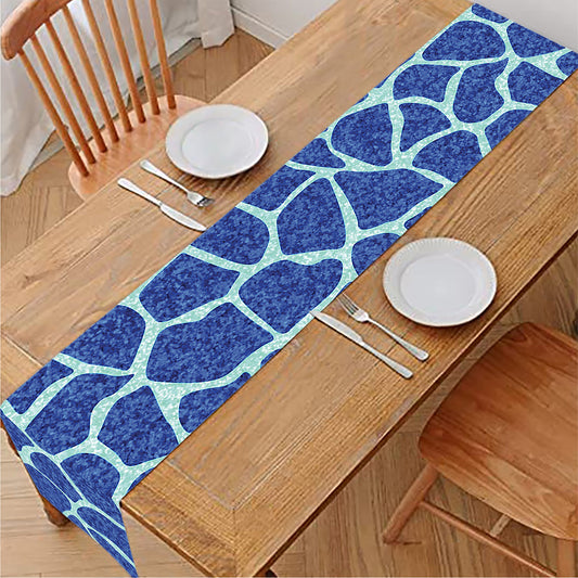Blue Giraffe Print Table Runner