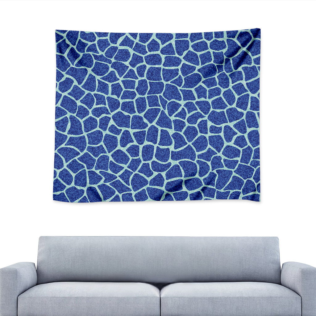 Blue Giraffe Print Tapestry