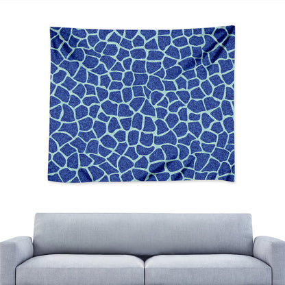 Blue Giraffe Print Tapestry